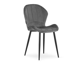 Velvet eetkamerstoel TERNI - set van 3 eetstoelen - grijs