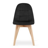 Velvet eetkamerstoel BORA - set van 3 eettafel stoelen - zwart