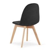 Velvet eetkamerstoel BORA - set van 3 eettafel stoelen - zwart