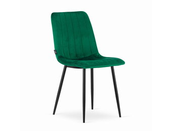 Velvet eetkamerstoel LAVA - set van 2 - zwarte poten - groen