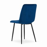 Velvet eetkamerstoel LAVA - set van 2 eettafel stoelen - blauw