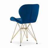 Velvet eetkamerstoel NEST - set van 2 - marineblauw, goud