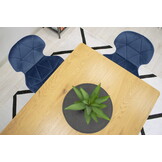 Velvet eetkamerstoel NEST - set van 2 - marineblauw, goud