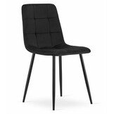 Velvet eetkamerstoel KARA - set van 2 eettafel stoelen - zwart