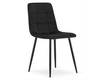 Velvet eetkamerstoel KARA - set van 2 eettafel stoelen - zwart
