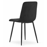Velvet eetkamerstoel KARA - set van 2 eettafel stoelen - zwart