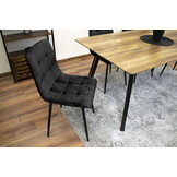 Velvet eetkamerstoel KARA - set van 2 eettafel stoelen - zwart