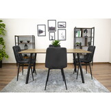 Velvet eetkamerstoel KARA - set van 2 eettafel stoelen - zwart