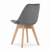 Velvet eetkamerstoel NORI - set van 3 - donkergrijs