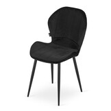 Velvet eetkamerstoel TERNI - set van 3 eetstoelen - zwart