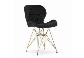 Velvet eetkamerstoel NEST - set van 3 - zwart, goud