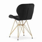 Velvet eetkamerstoel NEST - set van 3 - zwart, goud