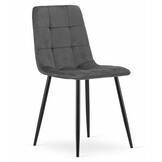 Velvet eetkamerstoel KARA - set van 3 eettafel stoelen - grijs