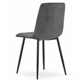 Velvet eetkamerstoel KARA - set van 3 eettafel stoelen - grijs