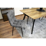 Velvet eetkamerstoel KARA - set van 3 eettafel stoelen - grijs