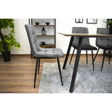Velvet eetkamerstoel KARA - set van 3 eettafel stoelen - grijs