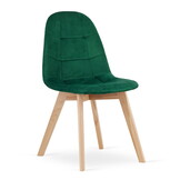 Velvet eetkamerstoel BORA - set van 3 eettafel stoelen - groen