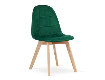 Velvet eetkamerstoel BORA - set van 3 eettafel stoelen - groen