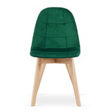 Velvet eetkamerstoel BORA - set van 3 eettafel stoelen - groen