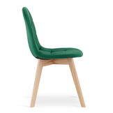 Velvet eetkamerstoel BORA - set van 3 eettafel stoelen - groen