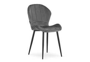 Velvet eetkamerstoel TERNI - set van 2 eetstoelen - grijs