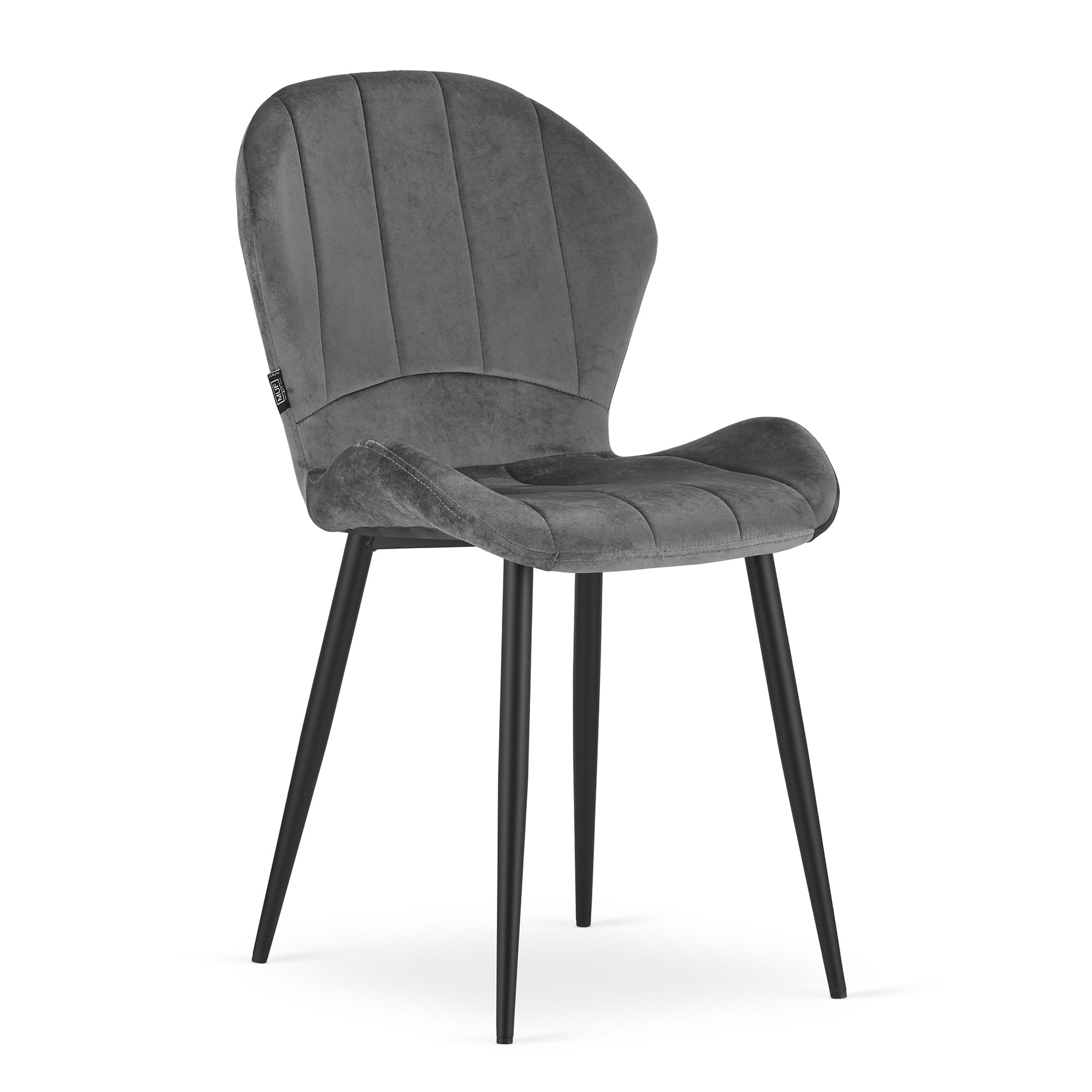 Velvet eetkamerstoel TERNI - set van 2 eetstoelen - grijs