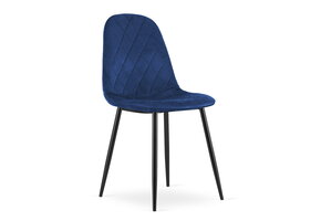 Velvet eetkamerstoel ASTI - set van 2 eettafel stoelen - blauw