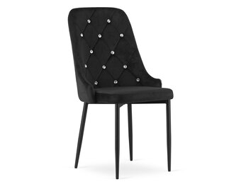 Velvet eetkamerstoel AMORE - set van 2 eettafel stoelen - zwart