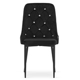 Velvet eetkamerstoel AMORE - set van 2 eettafel stoelen - zwart
