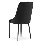Velvet eetkamerstoel AMORE - set van 2 eettafel stoelen - zwart