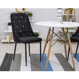 Velvet eetkamerstoel AMORE - set van 2 eettafel stoelen - zwart