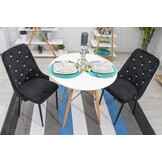 Velvet eetkamerstoel AMORE - set van 2 eettafel stoelen - zwart