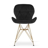 Velvet eetkamerstoel NEST - set van 2 - zwart, goud