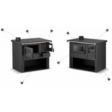 Houtkachel met oven - staal - vrijstaand - 8kw - tot 80m2