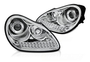 Koplampen PORSCHE CAYENNE 02-06 - xenon - DRL - chroom
