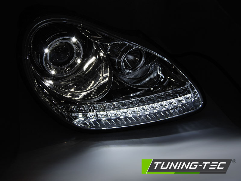 Koplampen PORSCHE CAYENNE 02-06 - xenon - DRL - chroom