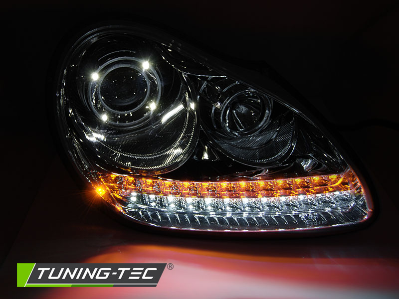 Koplampen PORSCHE CAYENNE 02-06 - xenon - DRL - chroom