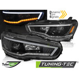 Koplampen MITSUBISHI LANCER 8 vanaf 2008 - tube - zwart