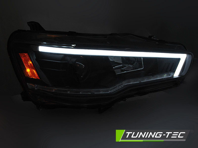 Koplampen MITSUBISHI LANCER 8 vanaf 2008 - tube - zwart
