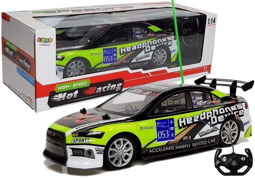 Bestuurbare auto - RC raceauto - 30x11,5x10cm - 27 MHz - groen