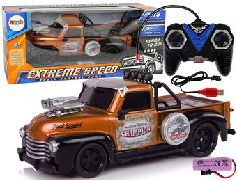 Bestuurbare auto - RC auto - pick-up - 24x11x8cm - bruin