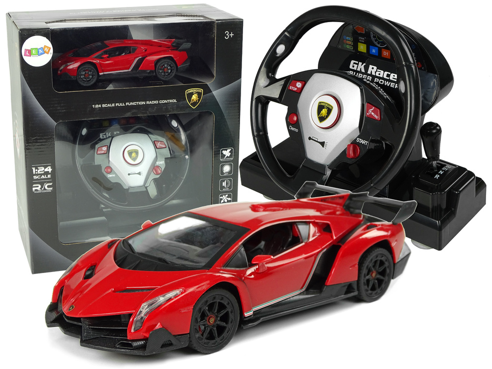 Bestuurbare auto - RC - Lamborghini Veneno - 18x8x5cm - rood