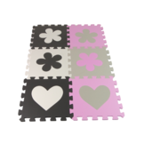 Speelmat foam - puzzel mat - 25 delen van 30x30 cm - roze grijs