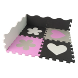 Speelmat foam - puzzel mat - 25 delen van 30x30 cm - roze grijs