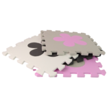Speelmat foam - puzzel mat - 25 delen van 30x30 cm - roze grijs