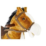 Hobbelpaard - 72x30x74cm - zacht pluche - lichtbruin