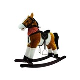 Hobbelpaard - 72x30x74cm - zacht pluche - lichtbruin