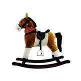 Hobbelpaard - 72x30x74cm - zacht pluche - lichtbruin