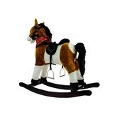 Hobbelpaard - 72x30x74cm - zacht pluche - lichtbruin