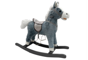 Hobbelpaard - 74cmx23cmx50cm - met afneembaar zadel - grijs